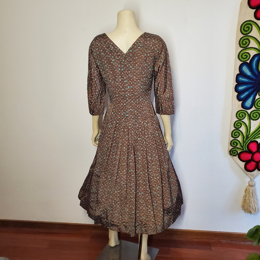 50s Vintage Fit Flare Abstract Fruit Dress - Picture 10 of 10